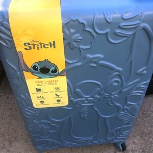 💙 Disney Stitch 26in Embossed Hardside Carry-On in Teal Blue